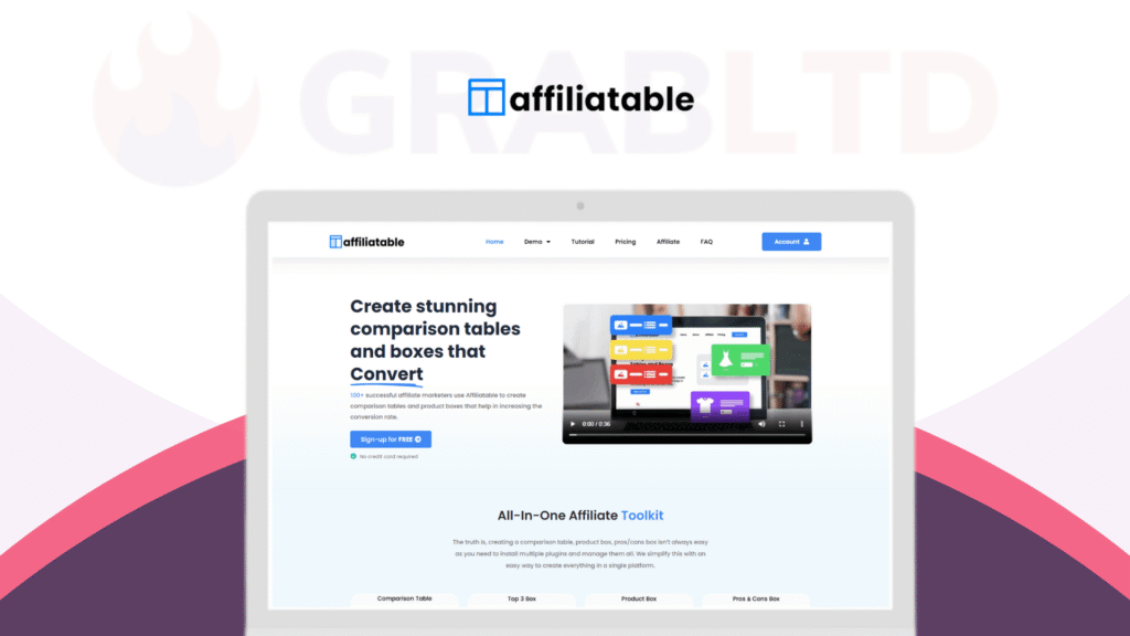 Affiliatable Affiliate Comparison Table And Product Box Builder Lifetime Deal Review